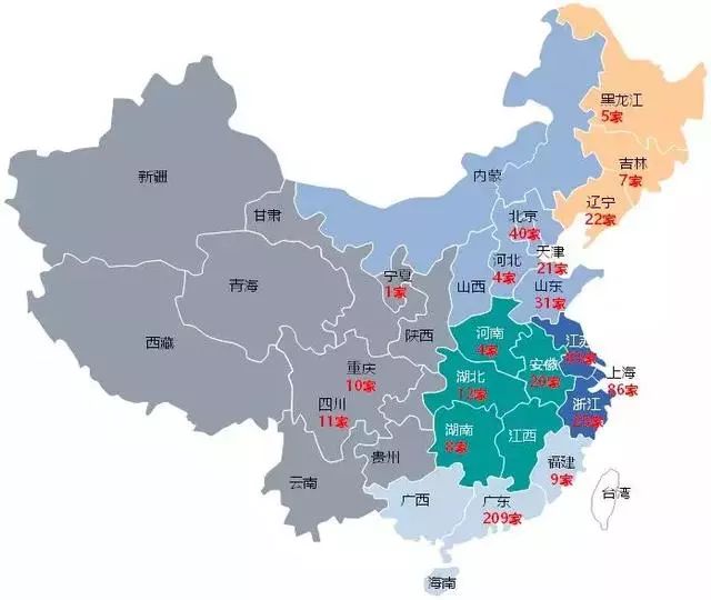 工業(yè)機(jī)器人系統(tǒng)集成商全國分布圖